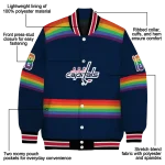 custom washington capitals rainbow jersey number blue varsity jacket best selling