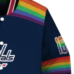 custom washington capitals rainbow jersey number blue varsity jacket best selling