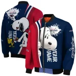 custom washington capitals snoopy head blue bomber jacket best selling