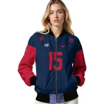 custom washington capitals team patch blue bomber jacket best selling