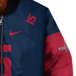 custom washington capitals team patch blue bomber jacket best selling