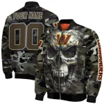 custom washington commanders camouflage skull camouflage bomber jacket best selling