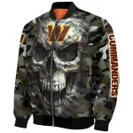 custom washington commanders camouflage skull camouflage bomber jacket best selling