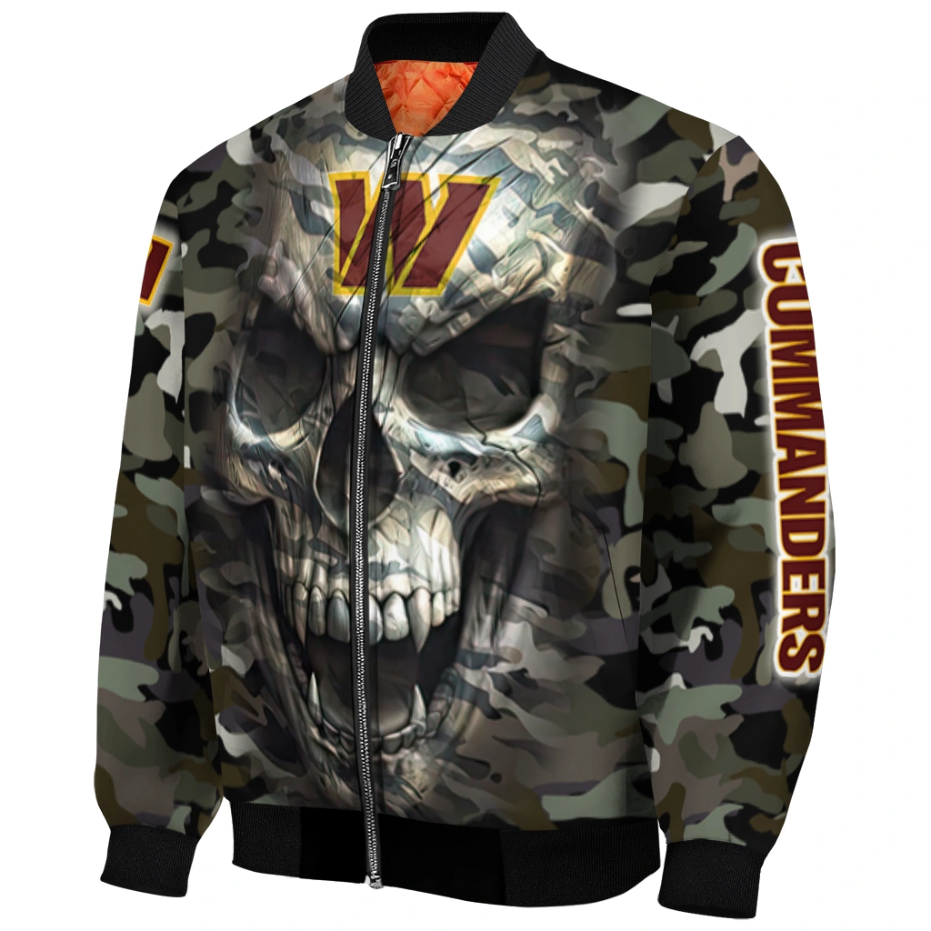 custom washington commanders camouflage skull camouflage bomber jacket fashion forward custom washington commanders camouflage skull camouflage bomber jacket fashion forward