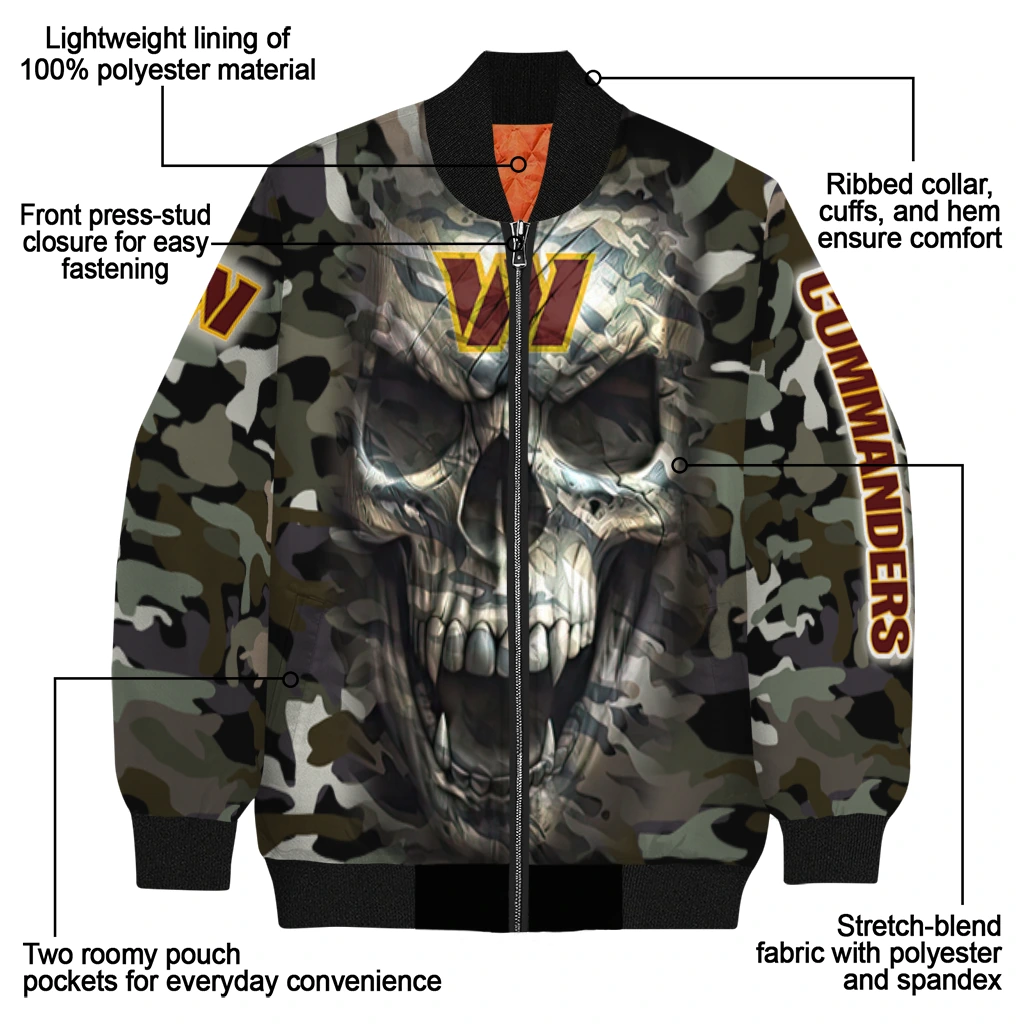 custom washington commanders camouflage skull camouflage bomber jacket new arrival custom washington commanders camouflage skull camouflage bomber jacket new arrival