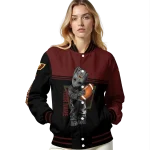 custom washington commanders groot football burgundy black varsity jacket best selling