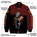 custom washington commanders groot football burgundy black varsity jacket best selling