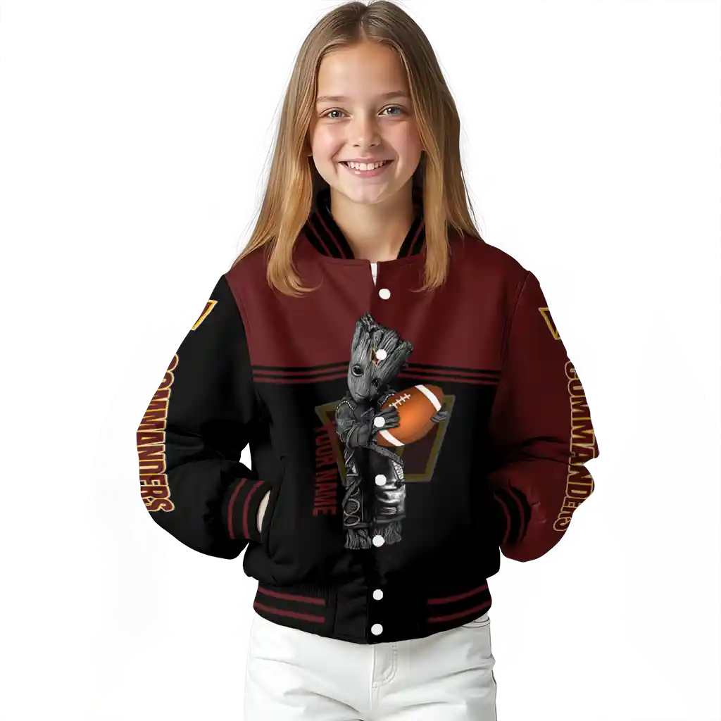 custom washington commanders groot football burgundy black varsity jacket top rated custom washington commanders groot football burgundy black varsity jacket top rated