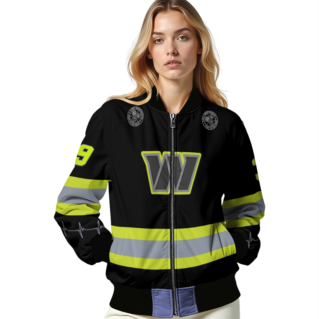 custom washington commanders heartbeat accent black green bomber jacket latest model custom washington commanders heartbeat accent black green bomber jacket latest model
