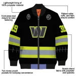 custom washington commanders heartbeat accent black green bomber jacket best selling