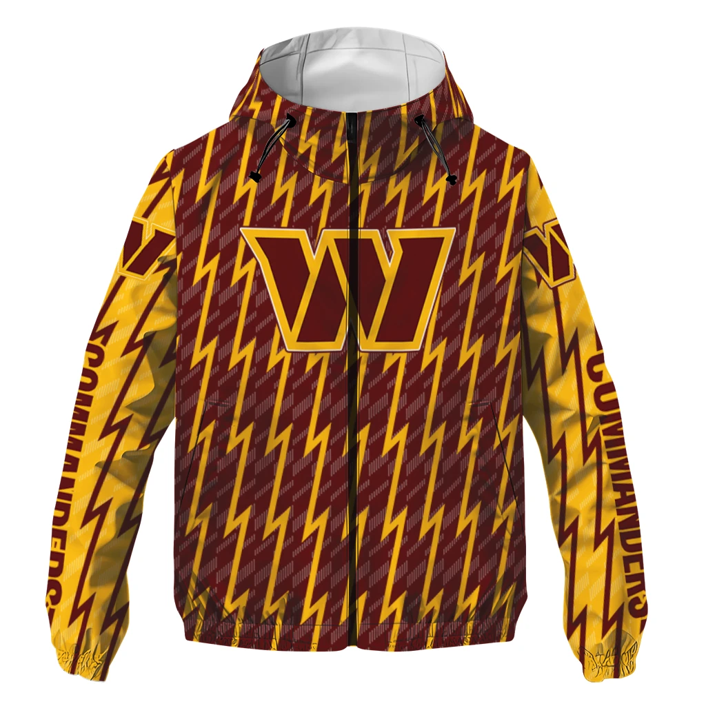 custom washington commanders lightning strike grid burgundy windbreaker jacket best selling custom washington commanders lightning strike grid burgundy windbreaker jacket best selling