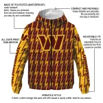 custom washington commanders lightning strike grid burgundy windbreaker jacket best selling