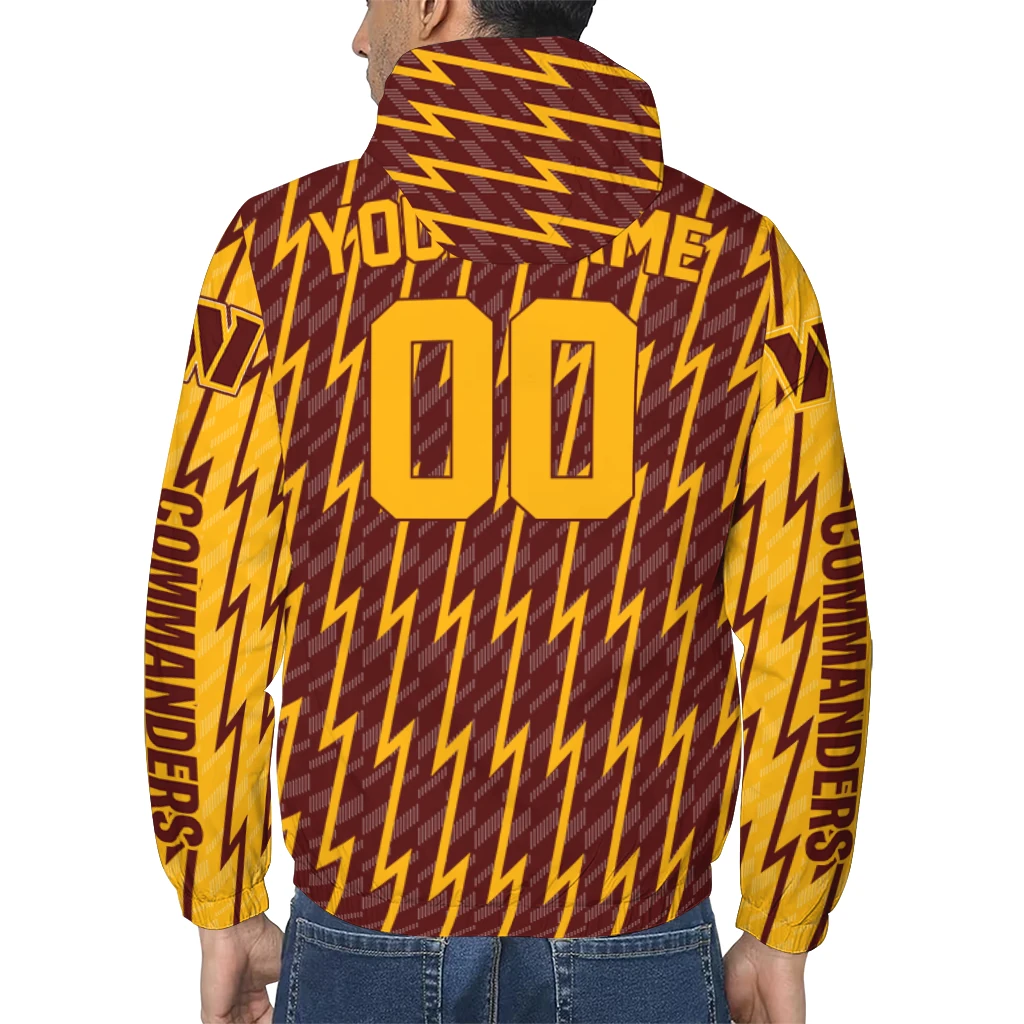 custom washington commanders lightning strike grid burgundy windbreaker jacket trendy custom washington commanders lightning strike grid burgundy windbreaker jacket trendy