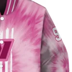 custom washington commanders pink tie dye pink varsity jacket best selling