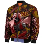 custom washington commanders skull horde burgundy bomber jacket best selling