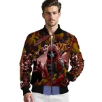 custom washington commanders skull horde burgundy bomber jacket best selling