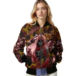 custom washington commanders skull horde burgundy bomber jacket best selling