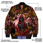 custom washington commanders skull horde burgundy bomber jacket best selling