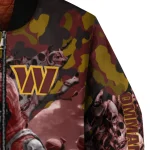 custom washington commanders skull horde burgundy bomber jacket best selling