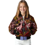 custom washington commanders skull horde burgundy bomber jacket best selling