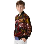 custom washington commanders skull horde burgundy bomber jacket best selling
