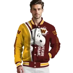 custom washington commanders snoopy head burgundy varsity jacket best selling