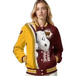 custom washington commanders snoopy head burgundy varsity jacket best selling