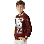 custom washington commanders snoopy head burgundy varsity jacket best selling