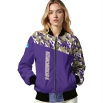 custom washington huskies camouflage splash purple bomber jacket best selling