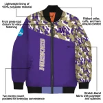 custom washington huskies camouflage splash purple bomber jacket best selling