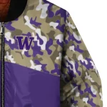 custom washington huskies camouflage splash purple bomber jacket best selling