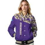 custom washington huskies camouflage splash purple varsity jacket best selling