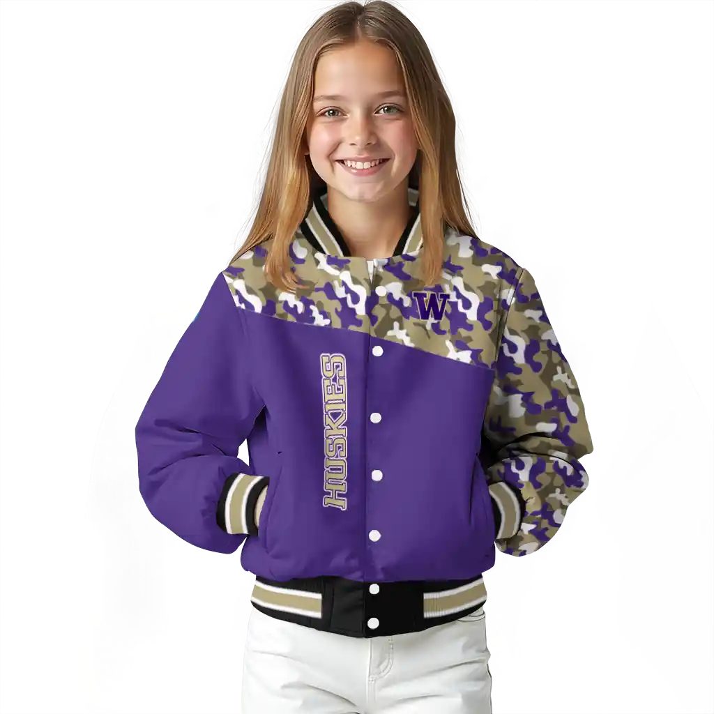 custom washington huskies camouflage splash purple varsity jacket top rated custom washington huskies camouflage splash purple varsity jacket top rated