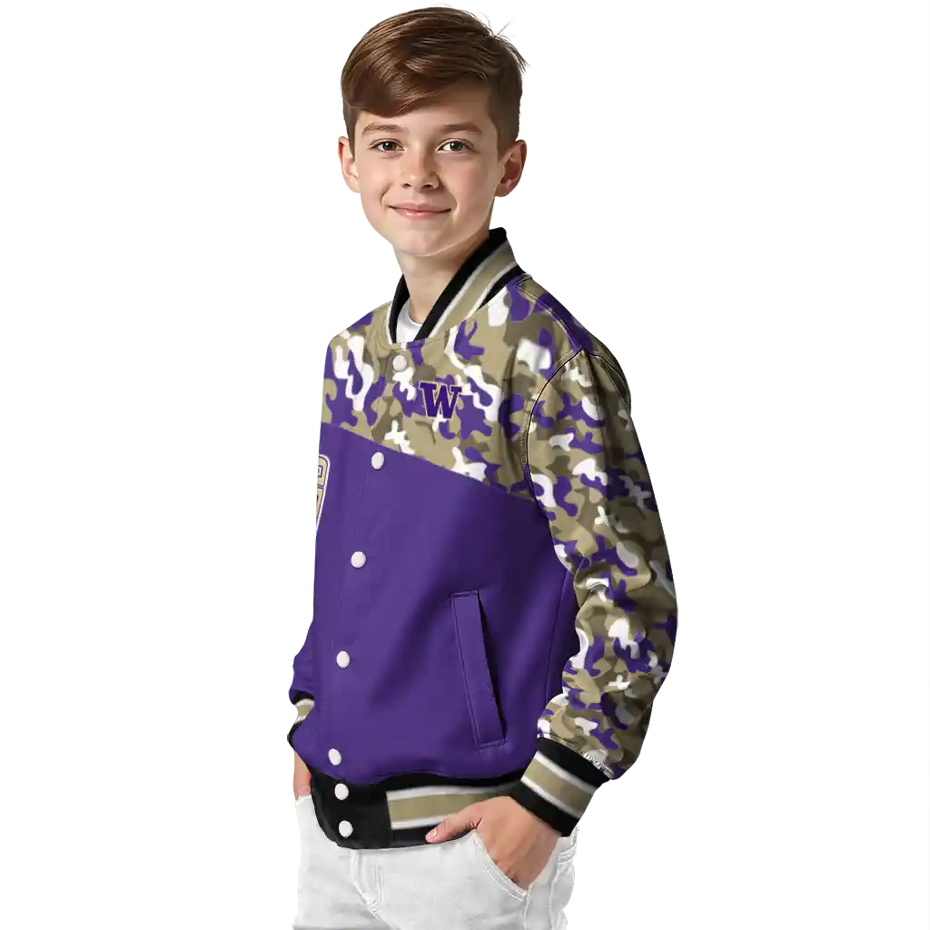 custom washington huskies camouflage splash purple varsity jacket trendy custom washington huskies camouflage splash purple varsity jacket trendy
