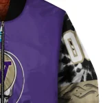 custom washington huskies circle skull purple black bomber jacket best selling