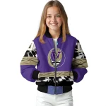 custom washington huskies circle skull purple black bomber jacket best selling
