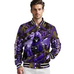custom washington huskies skull horde purple varsity jacket best selling