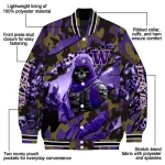 custom washington huskies skull horde purple varsity jacket best selling