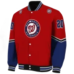custom washington nationals chevron style red varsity jacket best selling