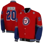 custom washington nationals chevron style red varsity jacket best selling