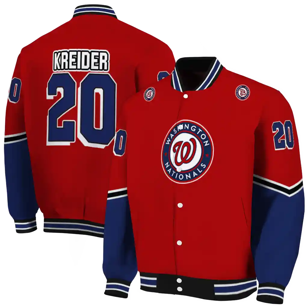 custom washington nationals chevron style red varsity jacket fashion forward custom washington nationals chevron style red varsity jacket fashion forward