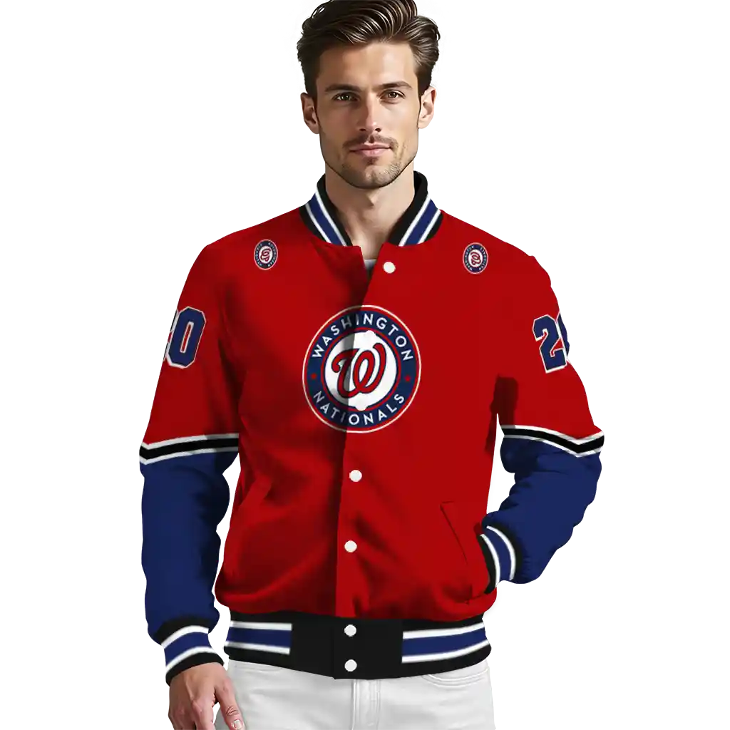 custom washington nationals chevron style red varsity jacket high quality custom washington nationals chevron style red varsity jacket high quality