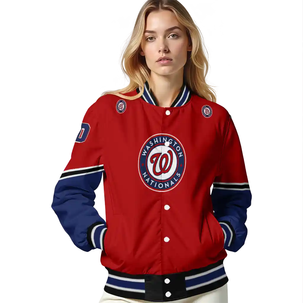 custom washington nationals chevron style red varsity jacket latest model custom washington nationals chevron style red varsity jacket latest model