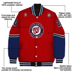 custom washington nationals chevron style red varsity jacket best selling