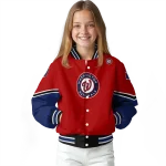 custom washington nationals chevron style red varsity jacket best selling