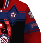 custom washington nationals reaper hands red black varsity jacket best selling