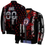 custom washington nationals star stripes red black bomber jacket best selling