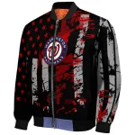 custom washington nationals star stripes red black bomber jacket best selling