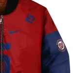 custom washington nationals team patch red bomber jacket best selling