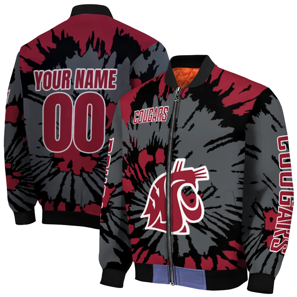 custom washington state cougars burst splatter crimson bomber jacket best selling custom washington state cougars burst splatter crimson bomber jacket best selling